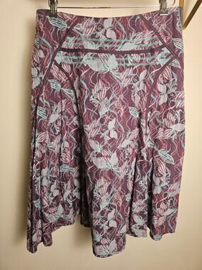 Fat Face 100% Cotton Below Knee Full Skirt With Embroidery
